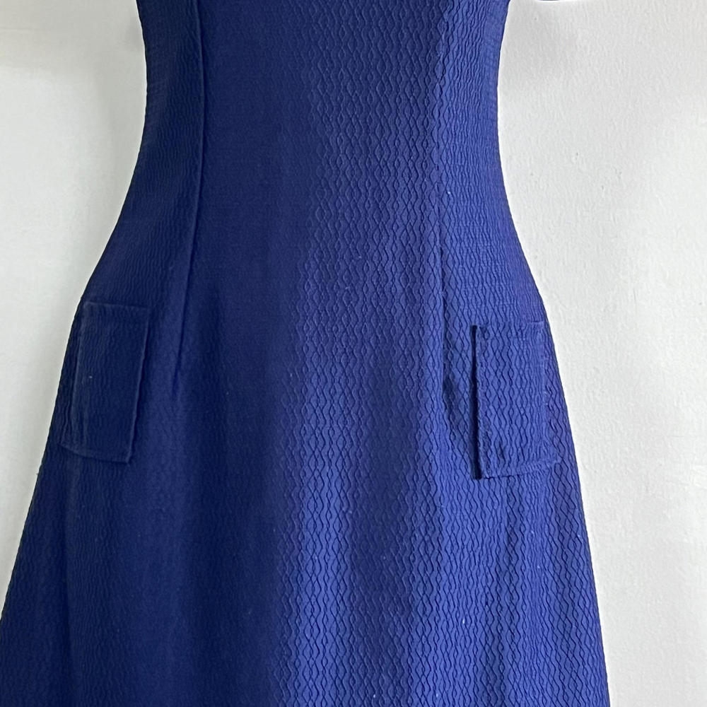 Vintage Handmade 1960s Navy Blue Dress - Timeless Elegance - Picture 5 of 8